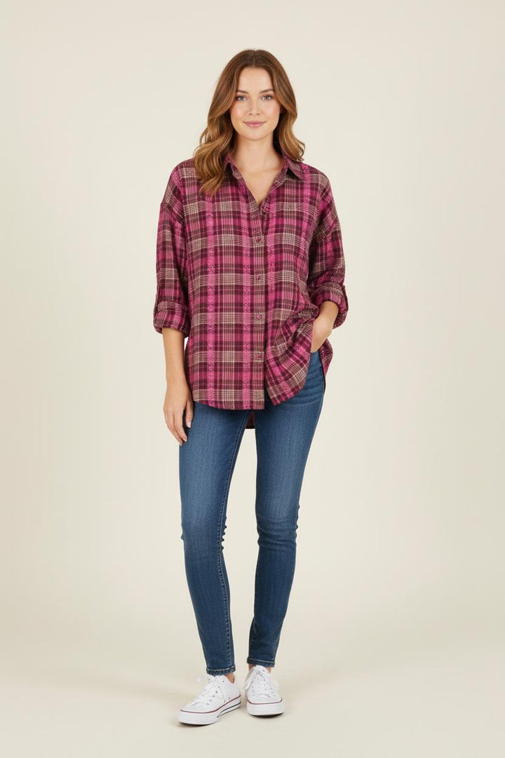 Chemise À Carreaux Violette et Rose - Taille S/36 de la marque Bérénice | PARAD73671 - Vendu par Paradigme - Image 1