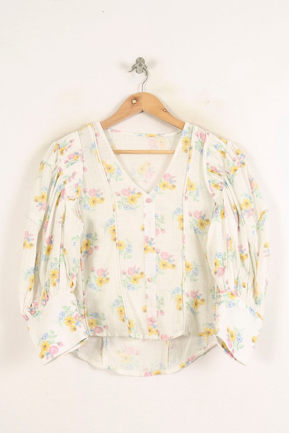 Blouse Blanche à Fleurs - Taille S/36 de la marque Bérénice | PARAD73673 - Vendu par Paradigme - Image 2