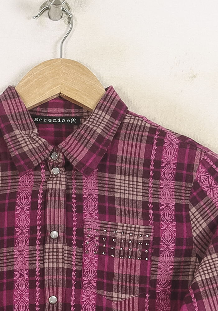 Chemise À Carreaux Violette et Rose - Taille S/36 de la marque Bérénice | PARAD73676 - Vendu par Paradigme - Image 3
