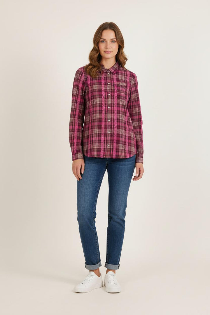 Chemise À Carreaux Violette et Rose - Taille S/36 de la marque Bérénice | PARAD73676 - Vendu par Paradigme - Image 1
