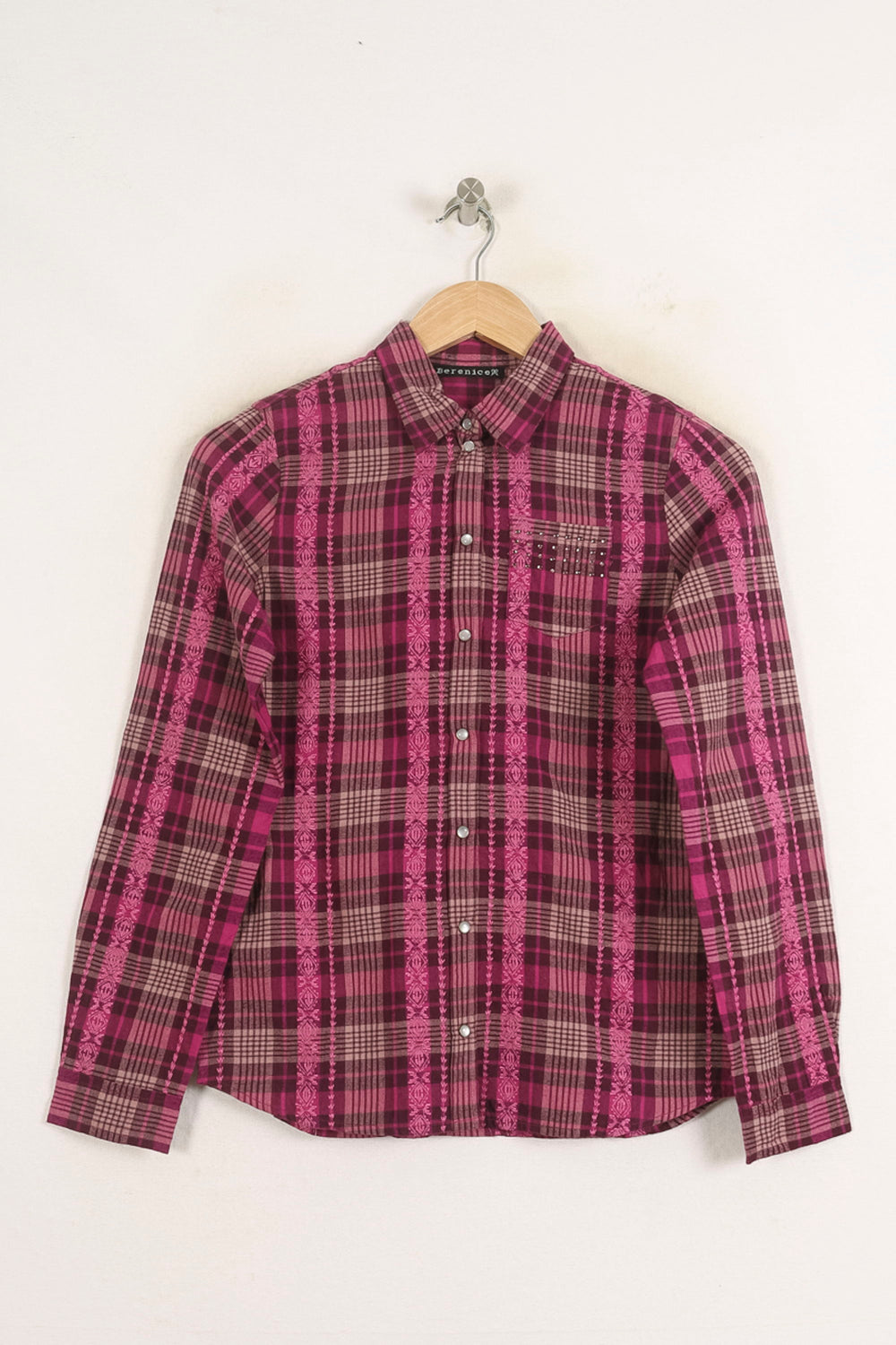 Chemise À Carreaux Violette et Rose - Taille S/36 de la marque Bérénice | PARAD73676 - Vendu par Paradigme - Image 2