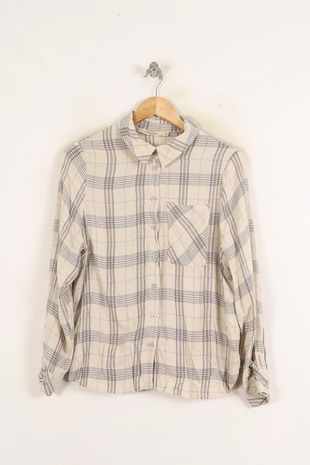 Chemise À Carreaux Beige et Gris - Taille XL/42 de la marque La Fée Maraboutée | PARAD73687 - Vendu par Paradigme - Image 2