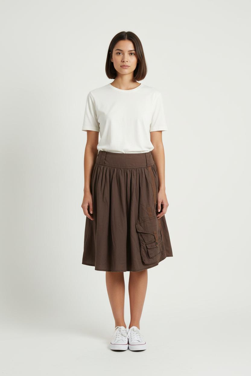 Jupe Midi Marron - Taille S/36 de la marque Lee | PARAD73700 - Vendu par Paradigme - Image 1