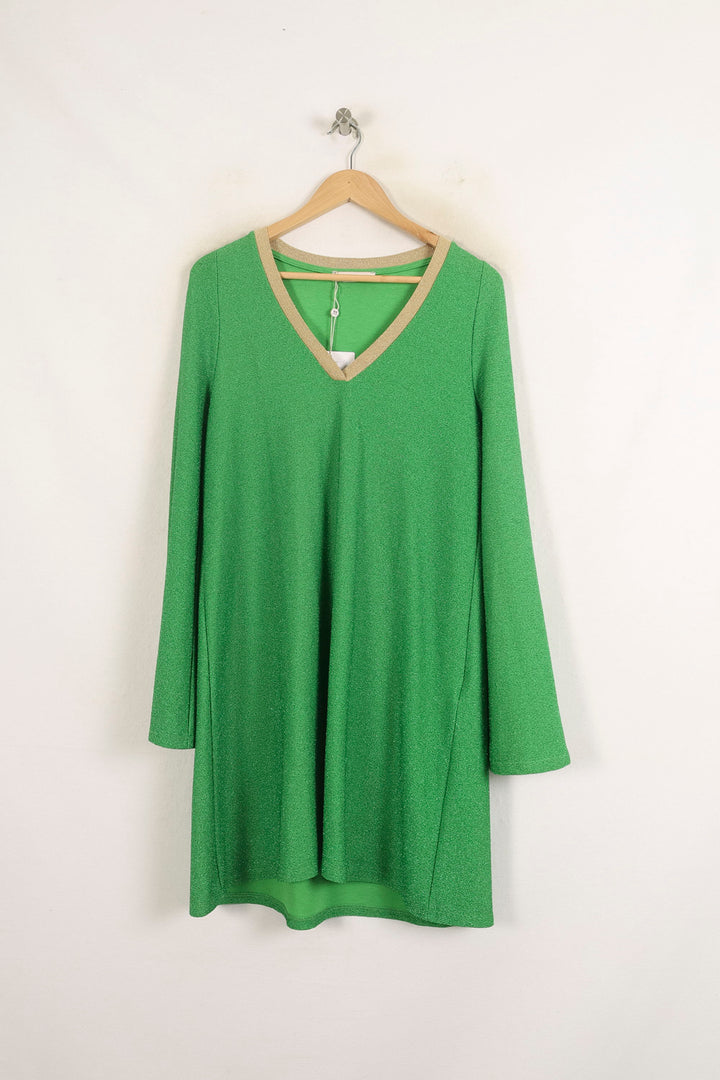 Robe Courte Verte et Beige - Taille S/36 de la marque Imprevu | PARAD73739 - Vendu par Paradigme - Image 2