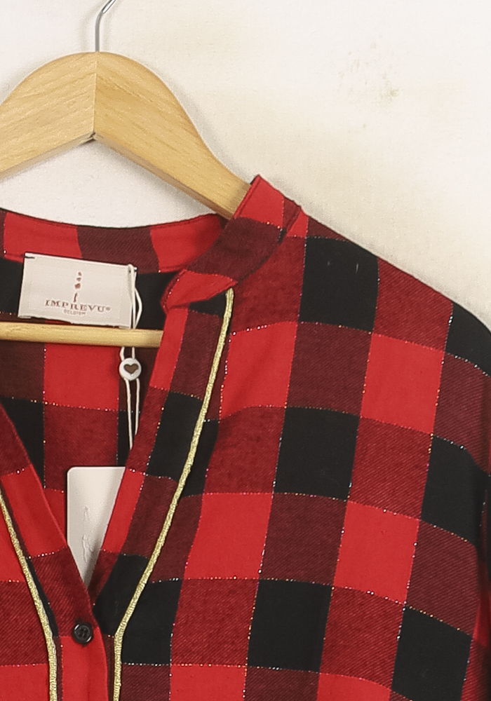 Robe Chemise Rouge et Noire - Taille S/36 de la marque Imprevu | PARAD73740 - Vendu par Paradigme - Image 3