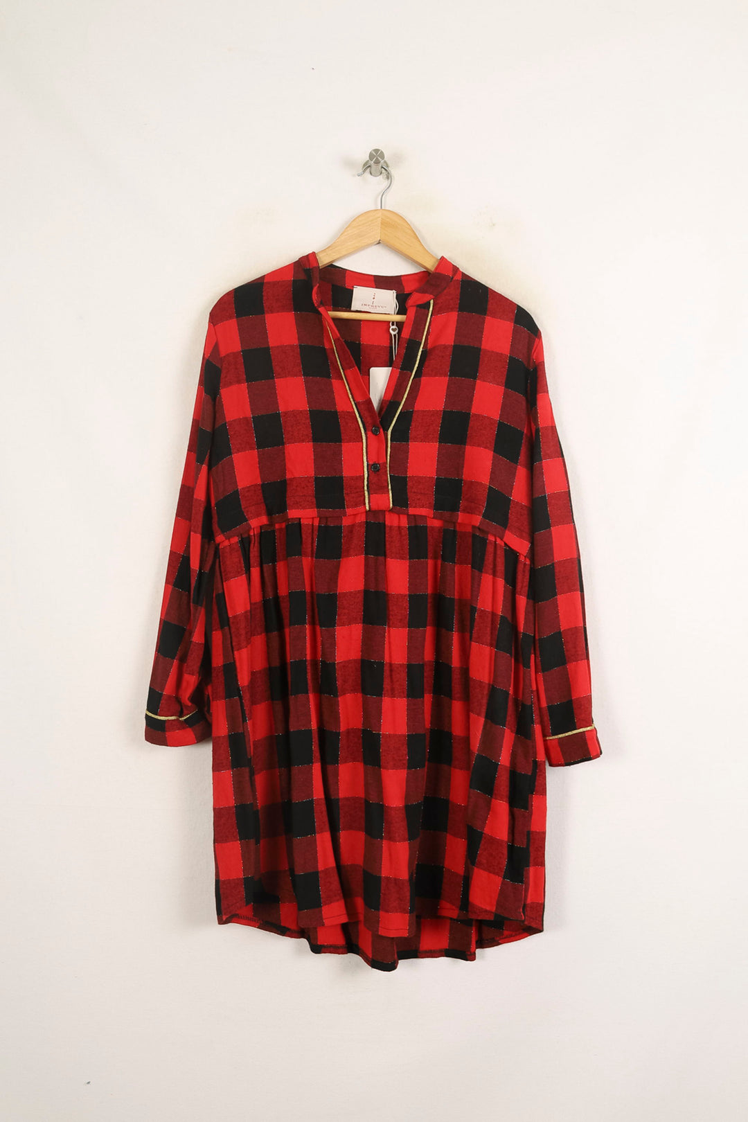 Robe Chemise Rouge et Noire - Taille S/36 de la marque Imprevu | PARAD73740 - Vendu par Paradigme - Image 2