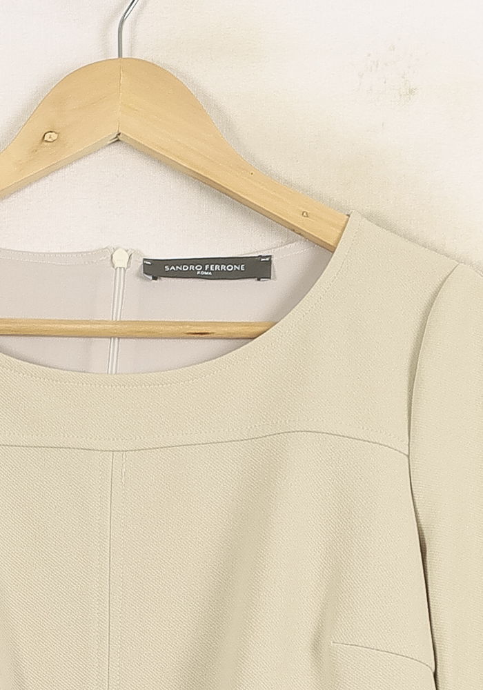 Robe Courte Beige et Noire - Taille L/40 de la marque Sandro | PARAD73767 - Vendu par Paradigme - Image 3