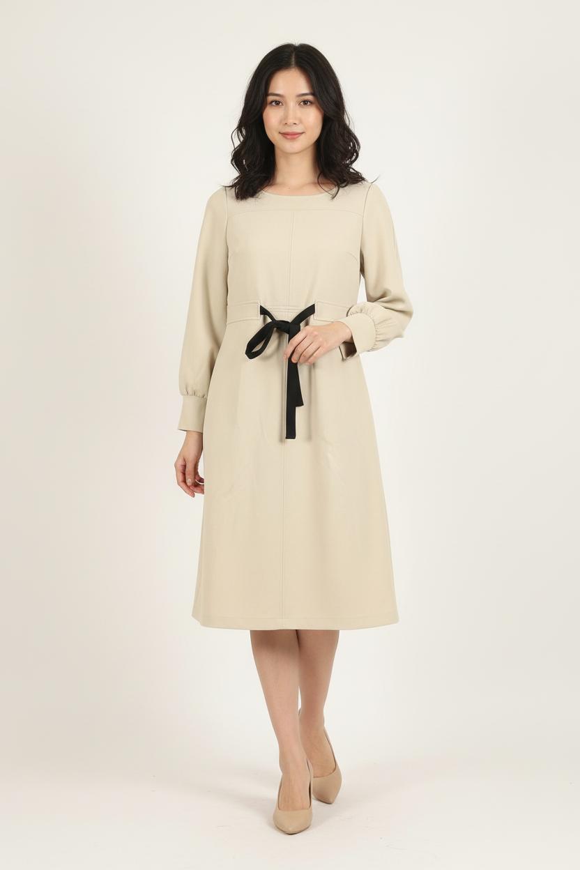 Robe Courte Beige et Noire - Taille L/40 de la marque Sandro | PARAD73767 - Vendu par Paradigme - Image 1