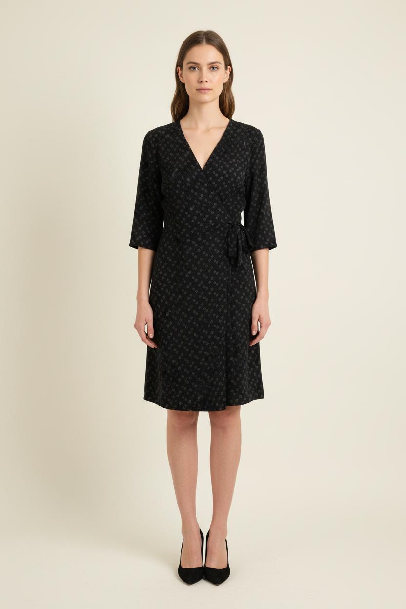 Robe Portefeuille Noire - Taille L/40 de la marque IKKS | PARAD73771 - Vendu par Paradigme - Image 1