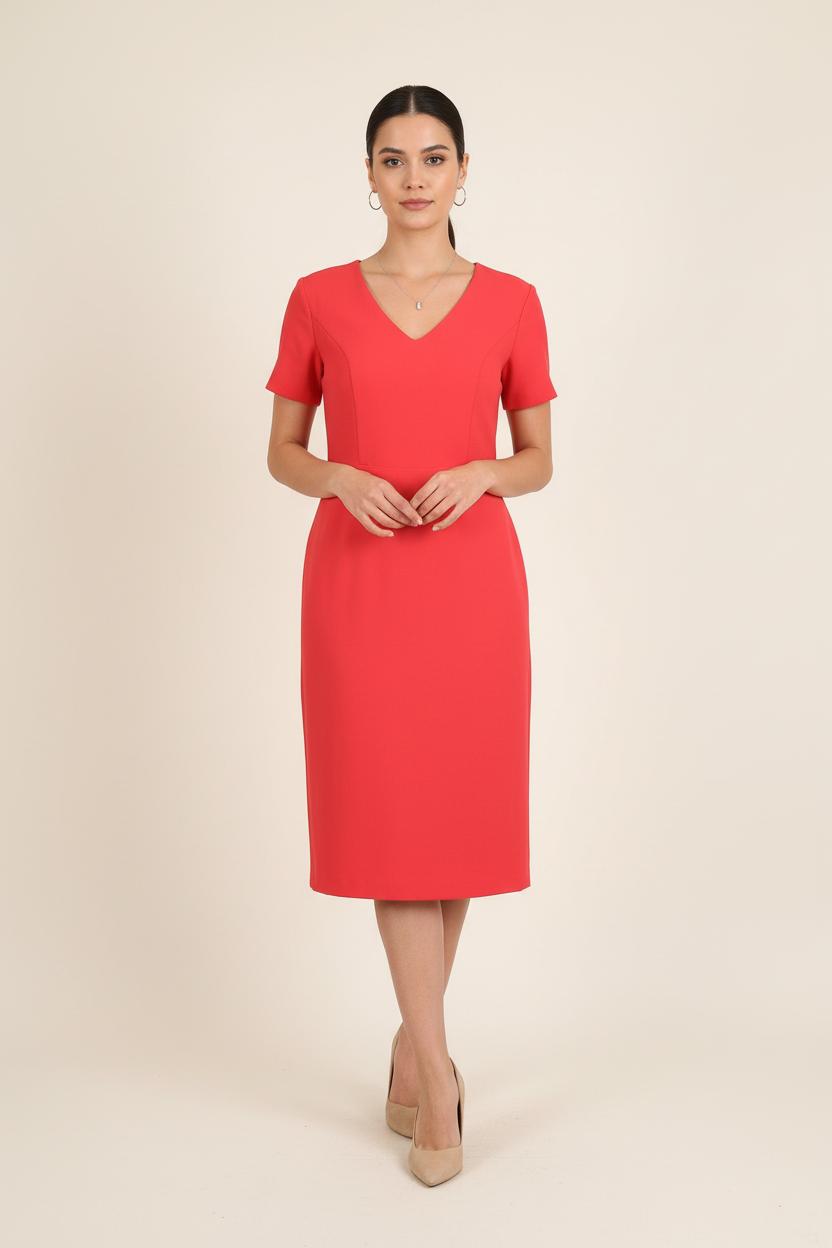 Robe Midi Rouge - Taille XL/42 de la marque Maison 123 | PARAD73774 - Vendu par Paradigme - Image 1