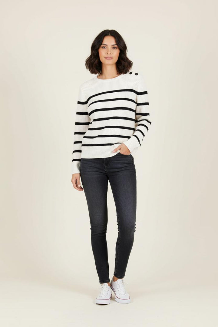 Pull Blanc et Noir - Taille M/38 de la marque IKKS | PARAD73793 - Vendu par Paradigme - Image 1