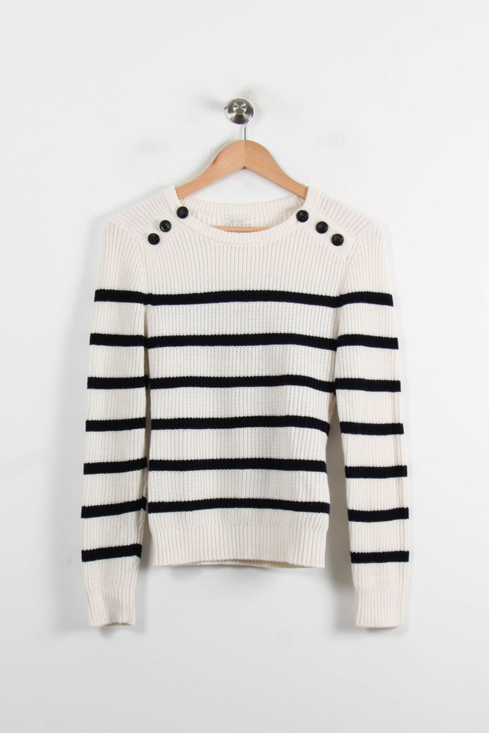 Pull Blanc et Noir - Taille M/38 de la marque IKKS | PARAD73793 - Vendu par Paradigme - Image 2