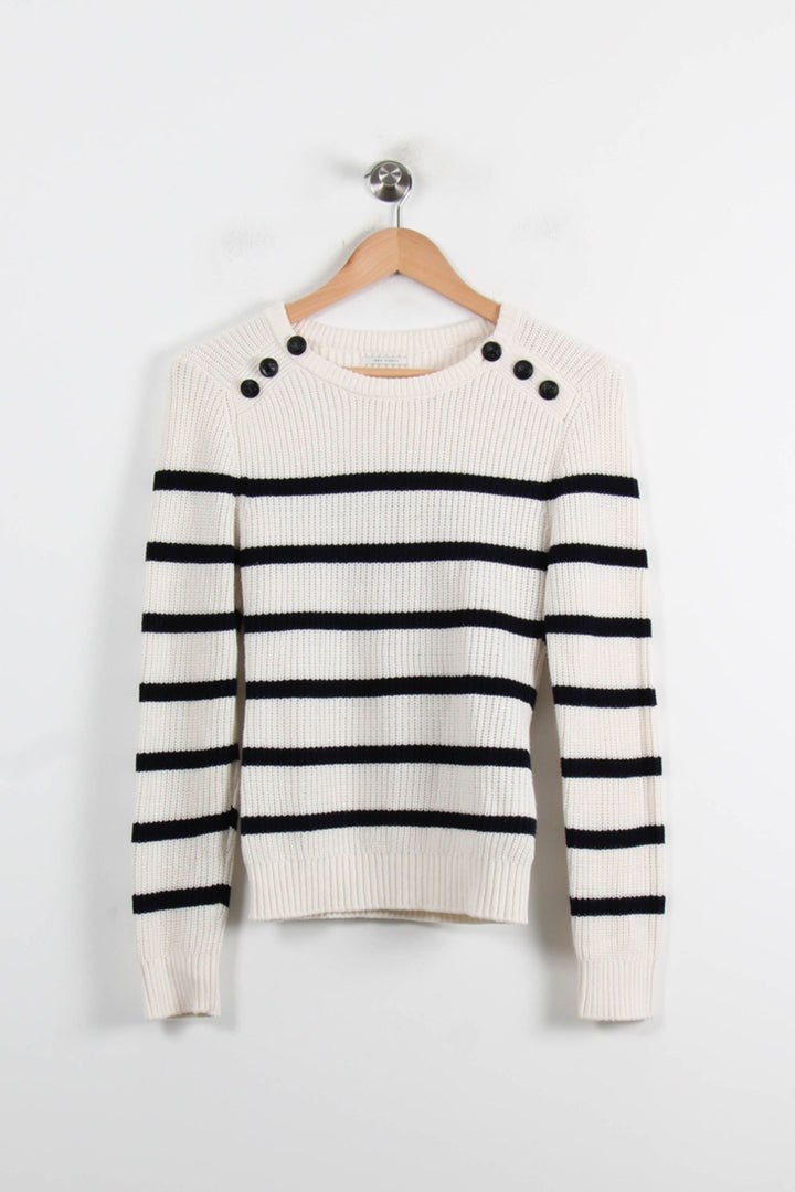 Pull Blanc et Noir - Taille M/38 de la marque IKKS | PARAD73793 - Vendu par Paradigme - Image 2