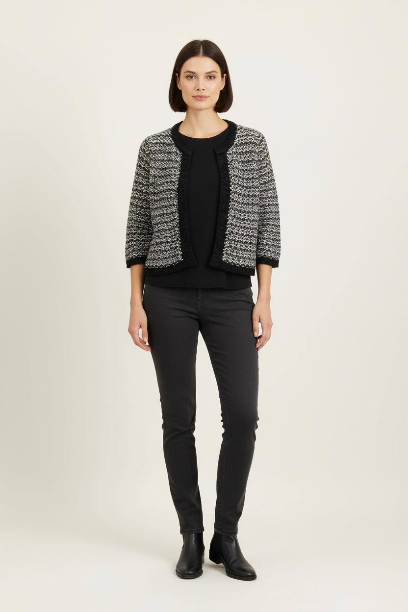 Gilet Noir et Blanc - Taille XS/34 de la marque La Fée Maraboutée | PARAD73802 - Vendu par Paradigme - Image 1