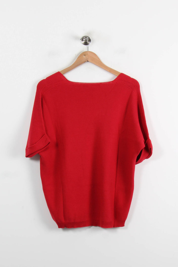 Pull Rouge - Taille S/36 de la marque La Fée Maraboutée | PARAD73804 - Vendu par Paradigme - Image 4