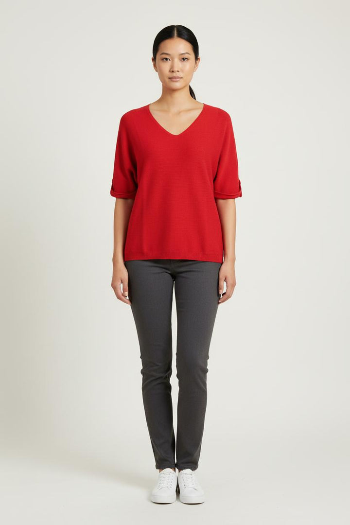 Pull Rouge - Taille S/36 de la marque La Fée Maraboutée | PARAD73804 - Vendu par Paradigme - Image 1