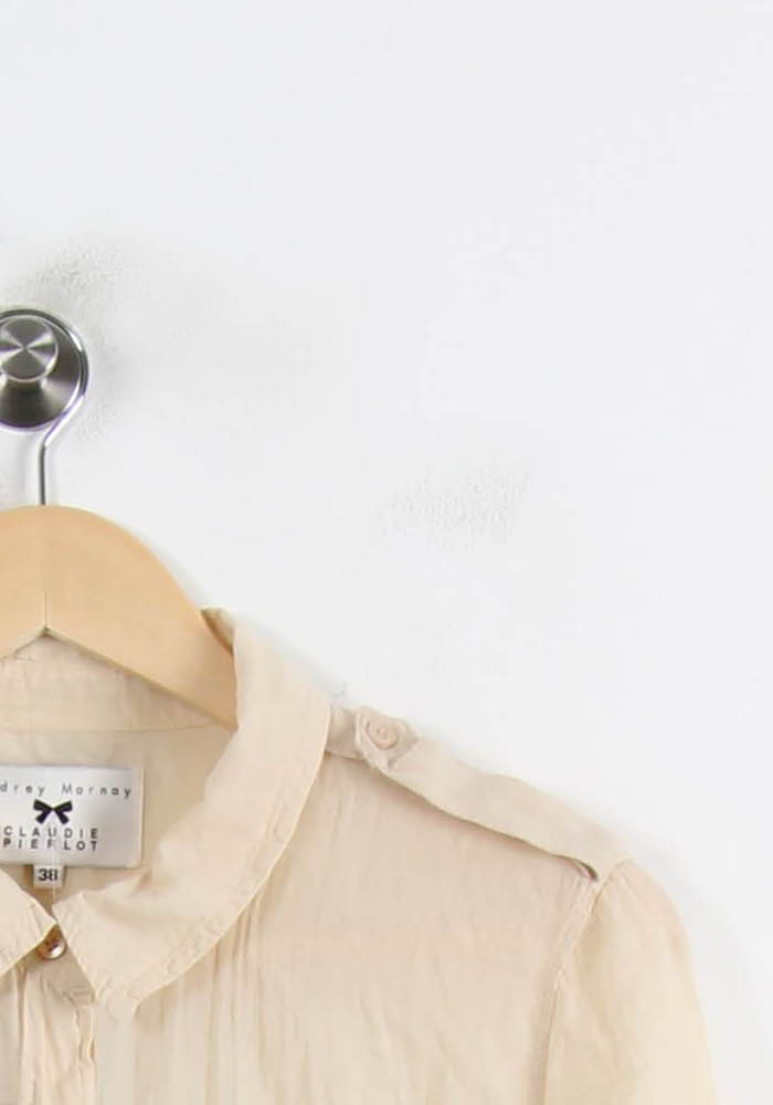 Chemise Longue Beige - Taille M/38 de la marque Claudie Pierlot | PARAD73809 - Vendu par Paradigme - Image 3