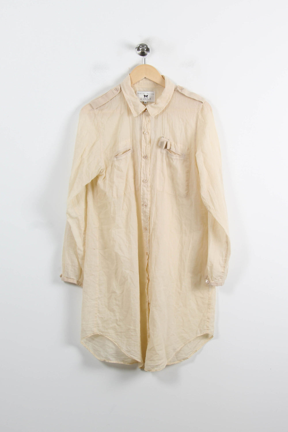 Chemise Longue Beige - Taille M/38 de la marque Claudie Pierlot | PARAD73809 - Vendu par Paradigme - Image 2