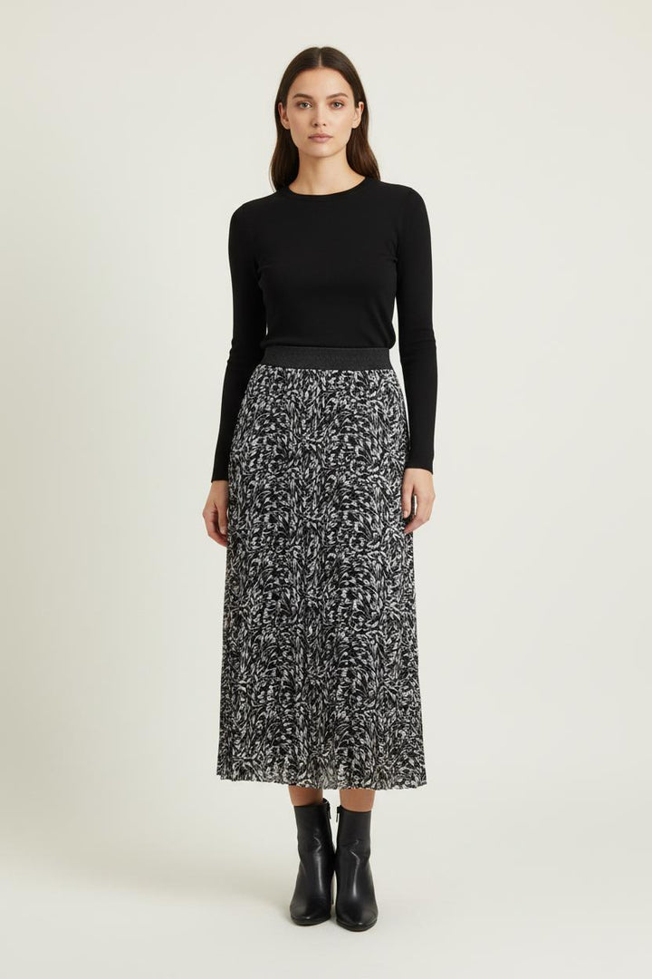 Jupe Plissée Noire et Blanche - Taille S/36 de la marque IKKS | PARAD73833 - Vendu par Paradigme - Image 1