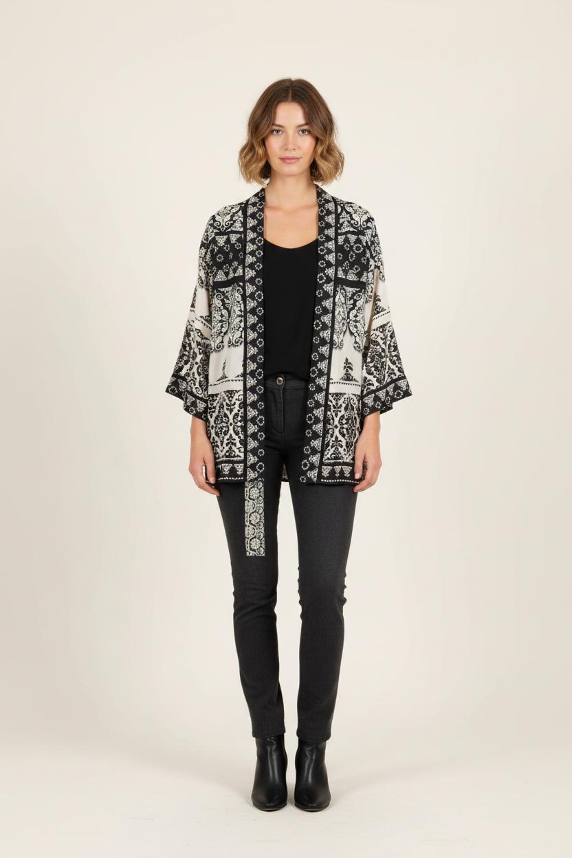 Kimono Noir et Blanc - Taille M/38 de la marque Gerard Darel | PARAD73834 - Vendu par Paradigme - Image 1
