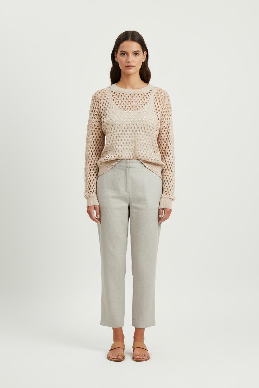 Pull Ajouré Beige - Taille XS/34 de la marque Bérénice | PARAD73846 - Vendu par Paradigme - Image 1