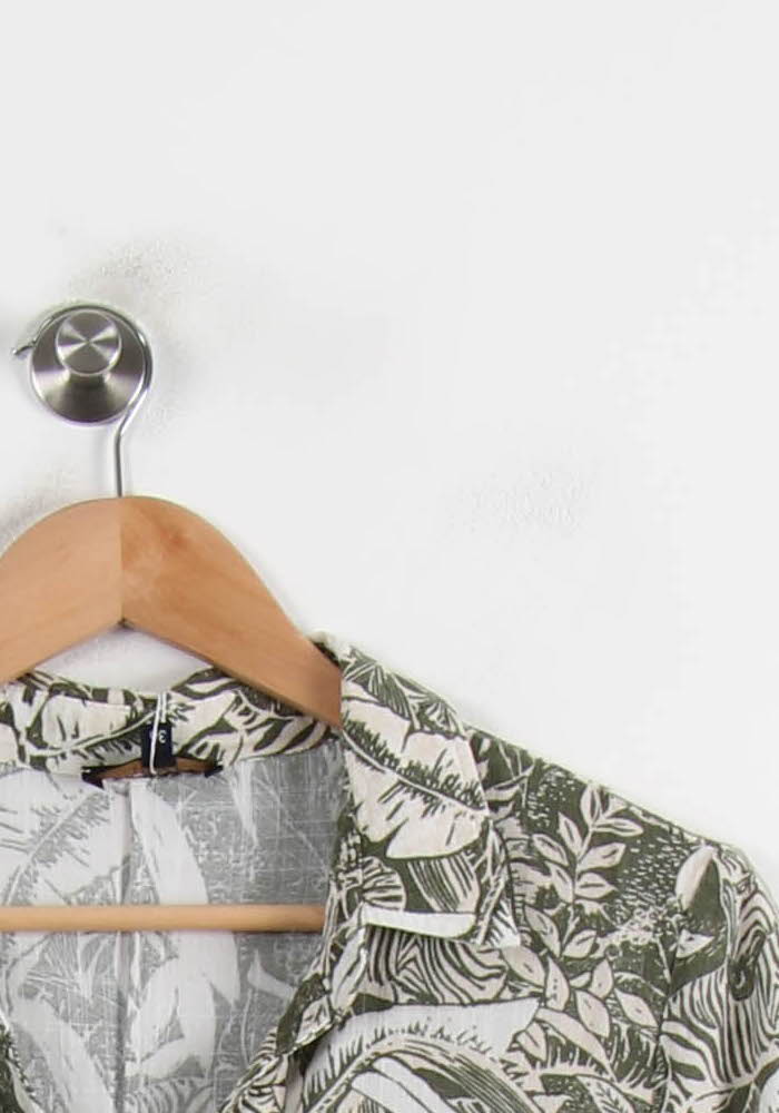 Robe Chemise Verte et Blanche - Taille S/36 de la marque Caroll | PARAD73861 - Vendu par Paradigme - Image 3