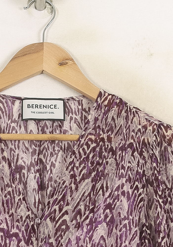 Robe Courte Violette et Blanche - Taille S/36 de la marque Bérénice | PARAD73877 - Vendu par Paradigme - Image 3