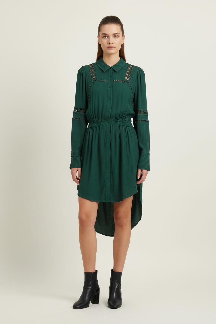 Robe Chemise Verte - Taille S/36 de la marque Bérénice | PARAD73878 - Vendu par Paradigme - Image 1