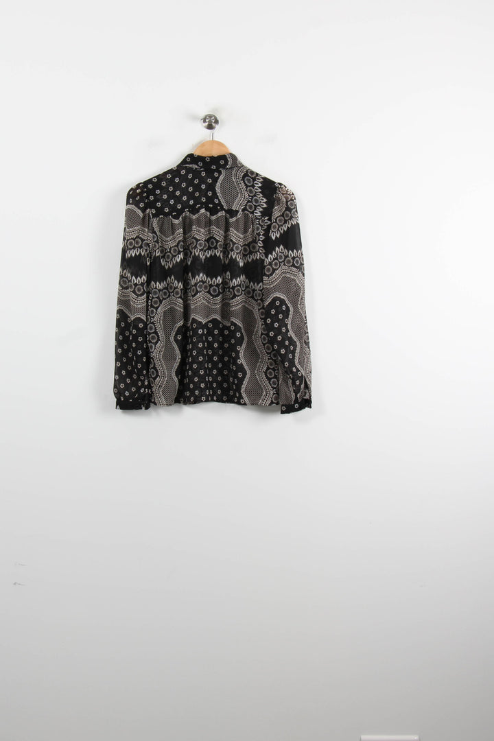 Chemisier Noir et Beige - Taille M/38 de la marque La Fée Maraboutée | PARAD73886 - Vendu par Paradigme - Image 4