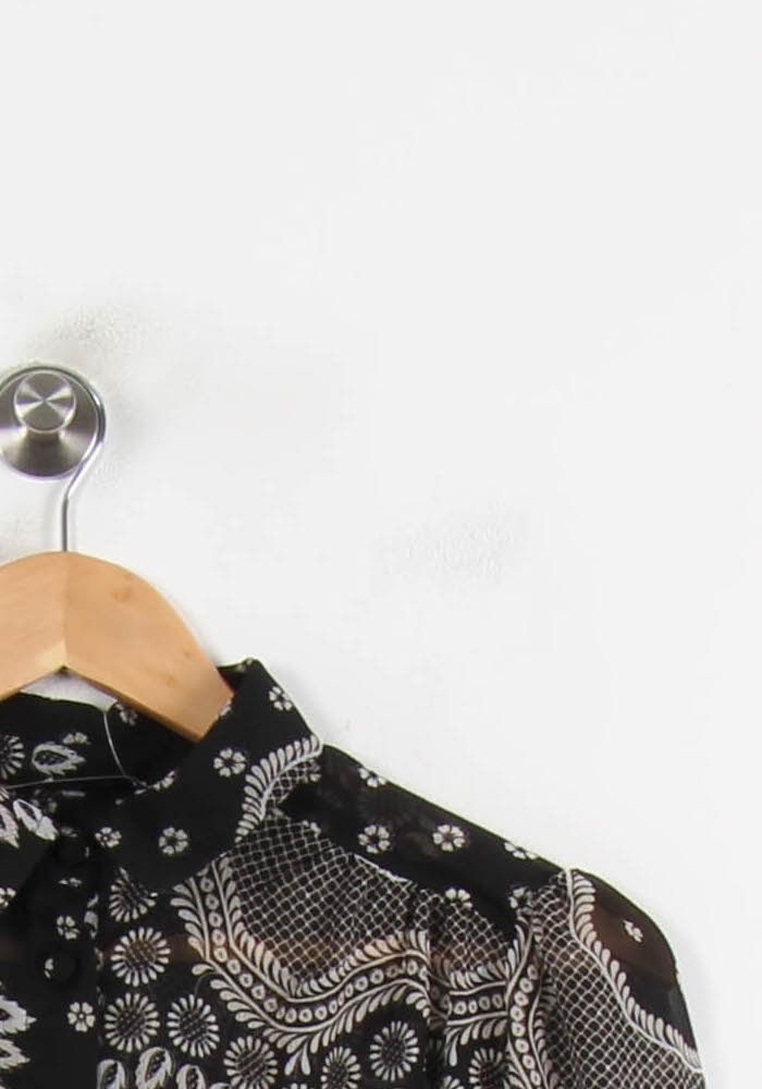Chemisier Noir et Beige - Taille M/38 de la marque La Fée Maraboutée | PARAD73886 - Vendu par Paradigme - Image 3