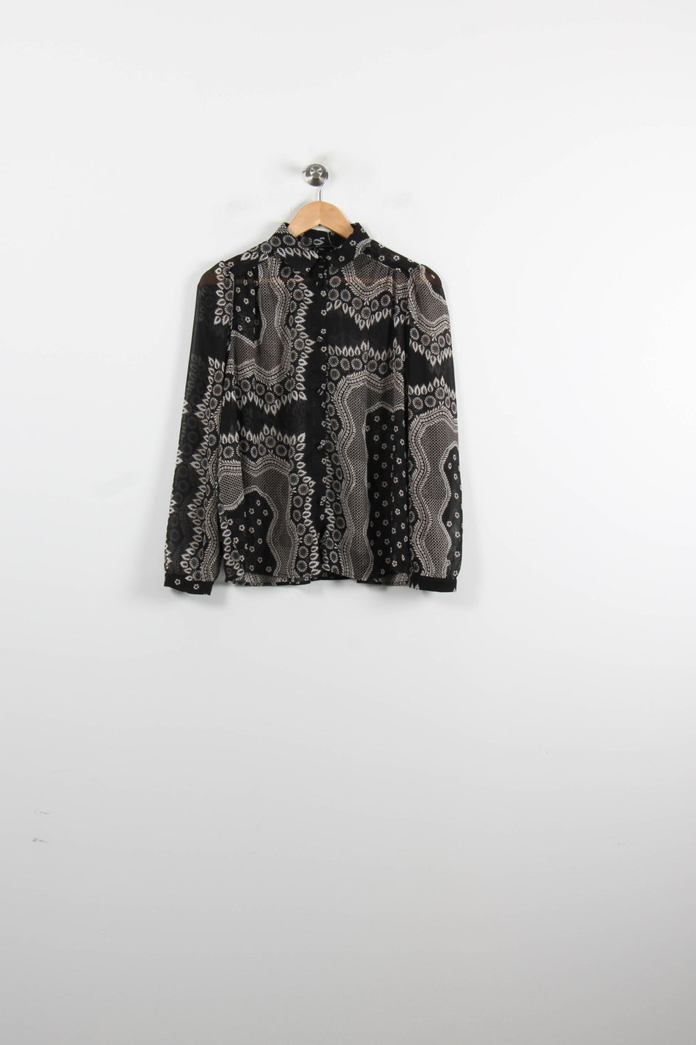Chemisier Noir et Beige - Taille M/38 de la marque La Fée Maraboutée | PARAD73886 - Vendu par Paradigme - Image 2