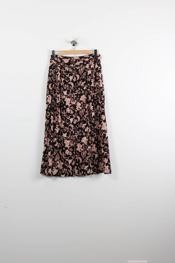 Jupe Longue Noire et Rose - Taille S/36 de la marque La Fée Maraboutée | PARAD73887 - Vendu par Paradigme - Image 2