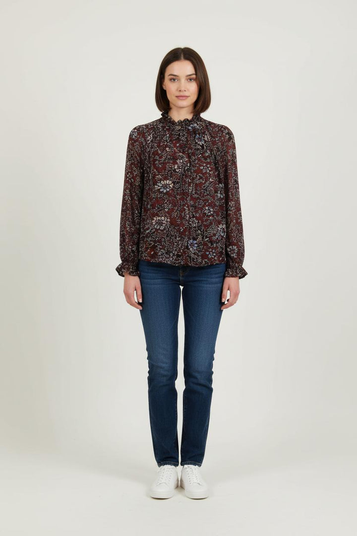 Blouse Bordeaux et Bleu - Taille M/38 de la marque ba&sh | PARAD73895 - Vendu par Paradigme - Image 1