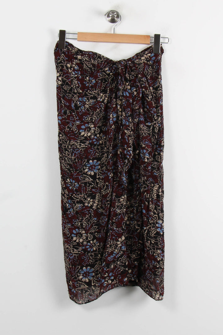 Jupe Midi Bordeaux et Bleu - Taille M/38 de la marque ba&sh | PARAD73896 - Vendu par Paradigme - Image 2