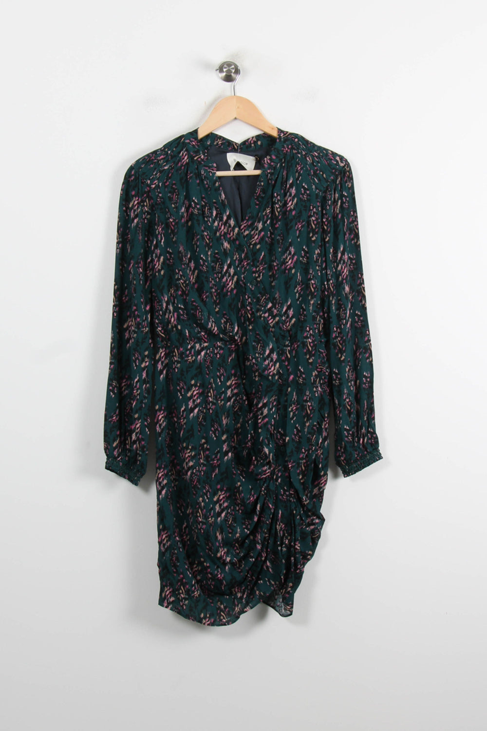 Robe Portefeuille Verte et Rose - Taille S/36 de la marque Bérénice | PARAD73904 - Vendu par Paradigme - Image 2