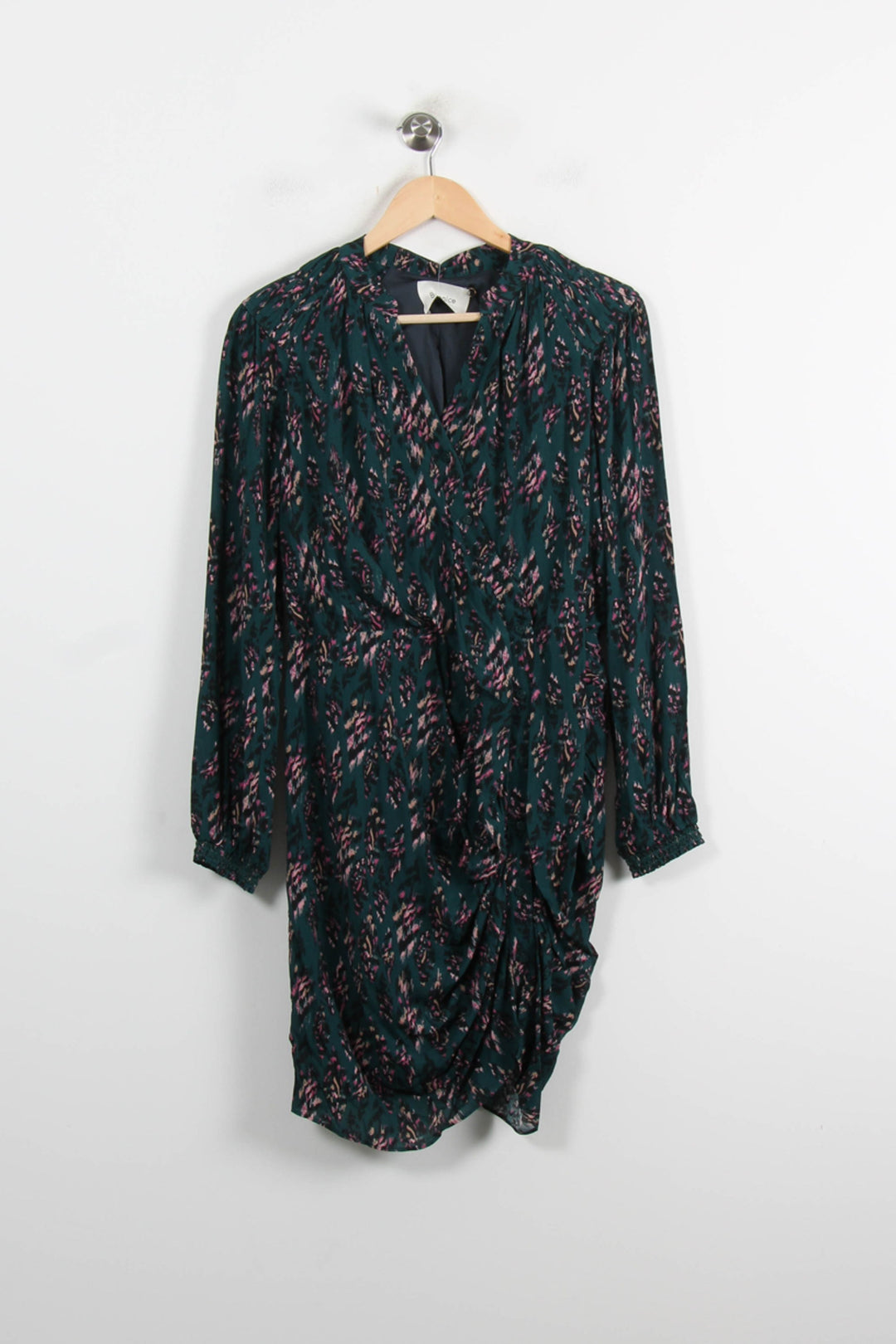 Robe Portefeuille Verte et Rose - Taille S/36 de la marque Bérénice | PARAD73904 - Vendu par Paradigme - Image 2