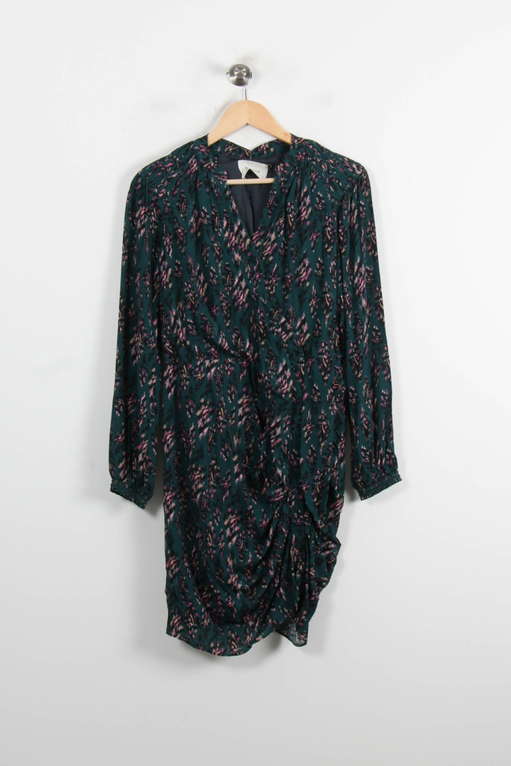 Robe Portefeuille Verte et Rose - Taille S/36 de la marque Bérénice | PARAD73904 - Vendu par Paradigme - Image 2