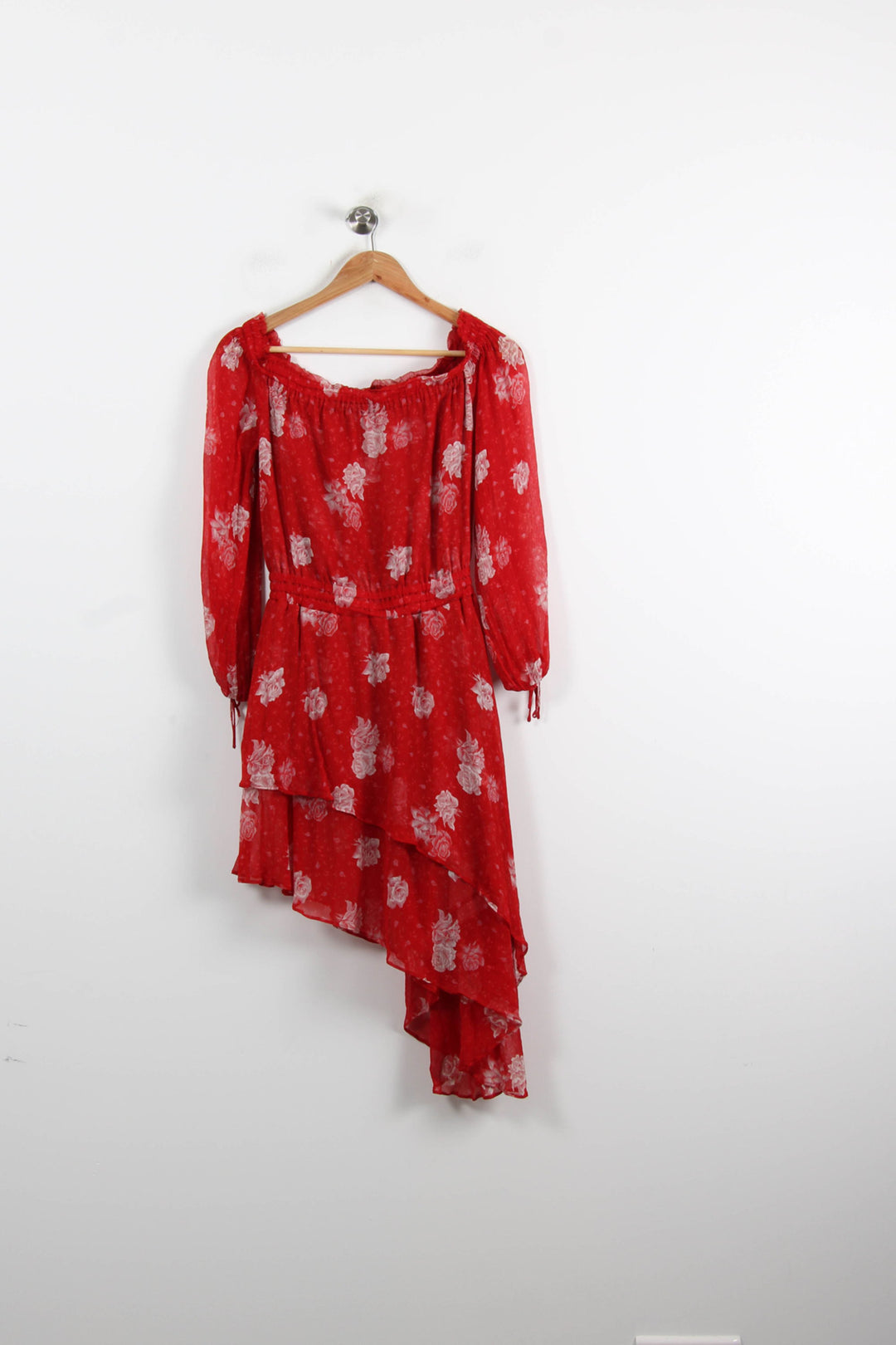 Robe Asymétrique Rouge et Blanche - Taille S/36 de la marque The Kooples | PARAD73913 - Vendu par Paradigme - Image 4