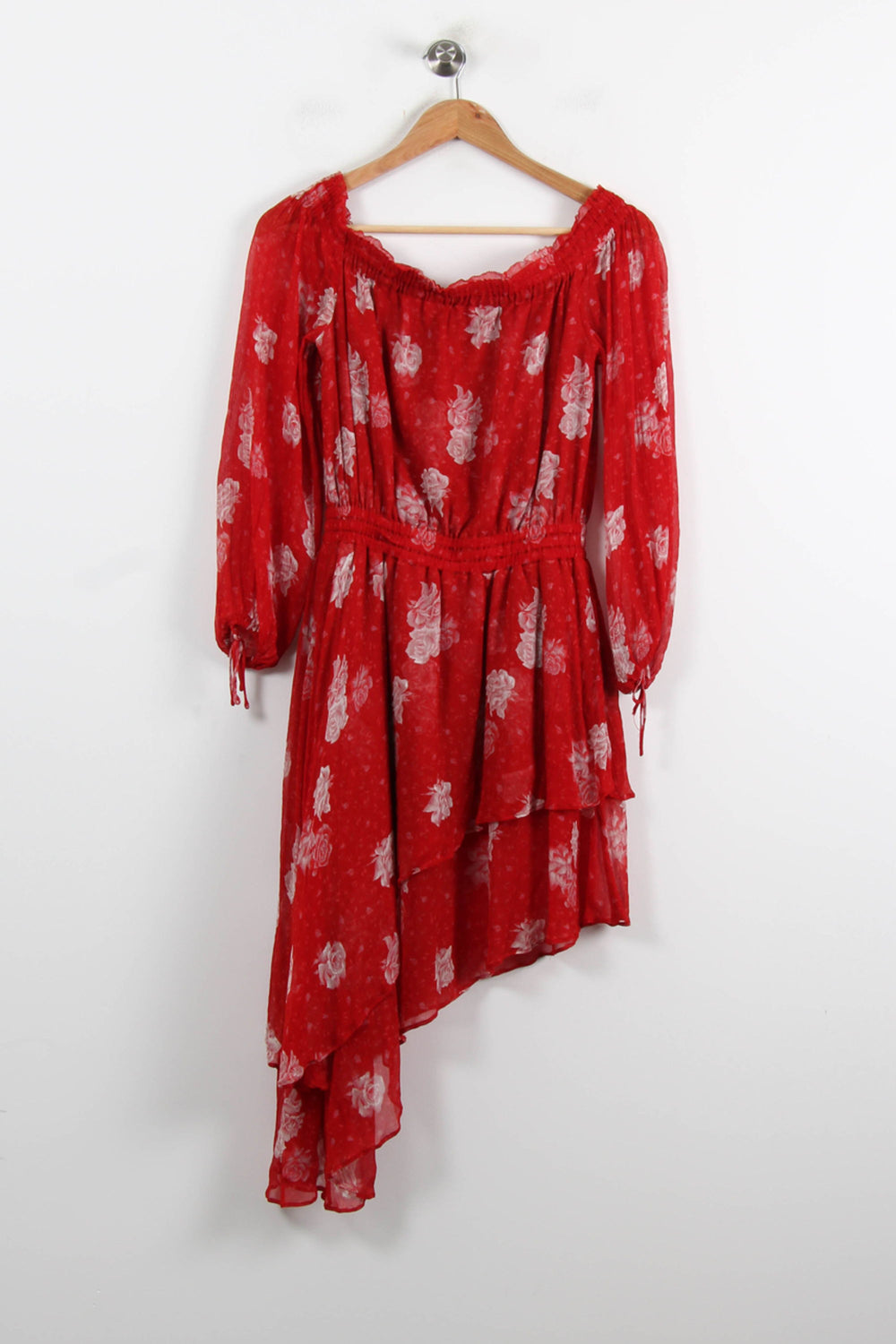 Robe Asymétrique Rouge et Blanche - Taille S/36 de la marque The Kooples | PARAD73913 - Vendu par Paradigme - Image 2