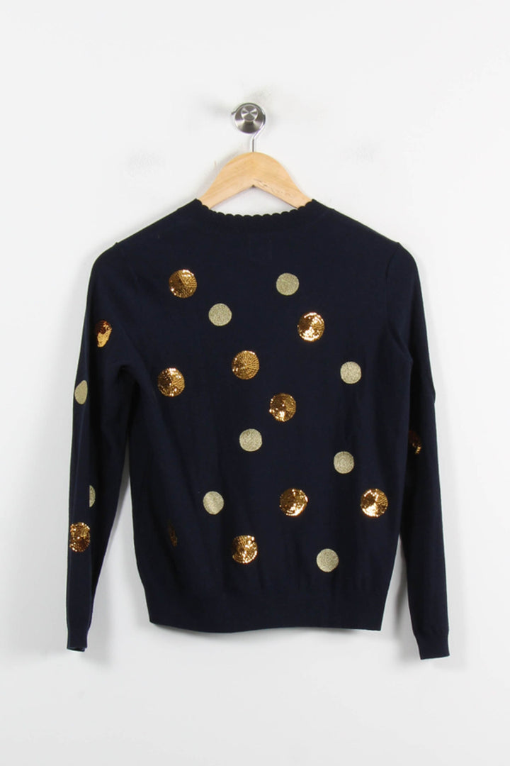 Pull Bleu et Doré - Taille S/36 de la marque Des petits hauts | PARAD73915 - Vendu par Paradigme - Image 4