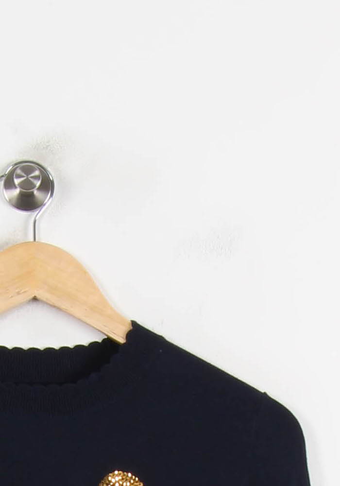 Pull Bleu et Doré - Taille S/36 de la marque Des petits hauts | PARAD73915 - Vendu par Paradigme - Image 3