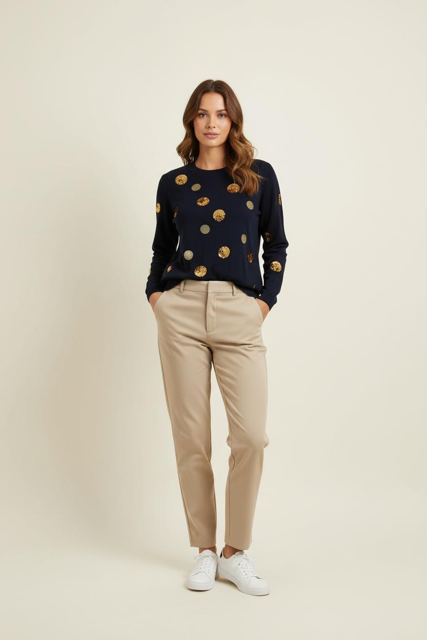 Pull Bleu et Doré - Taille S/36 de la marque Des petits hauts | PARAD73915 - Vendu par Paradigme - Image 1