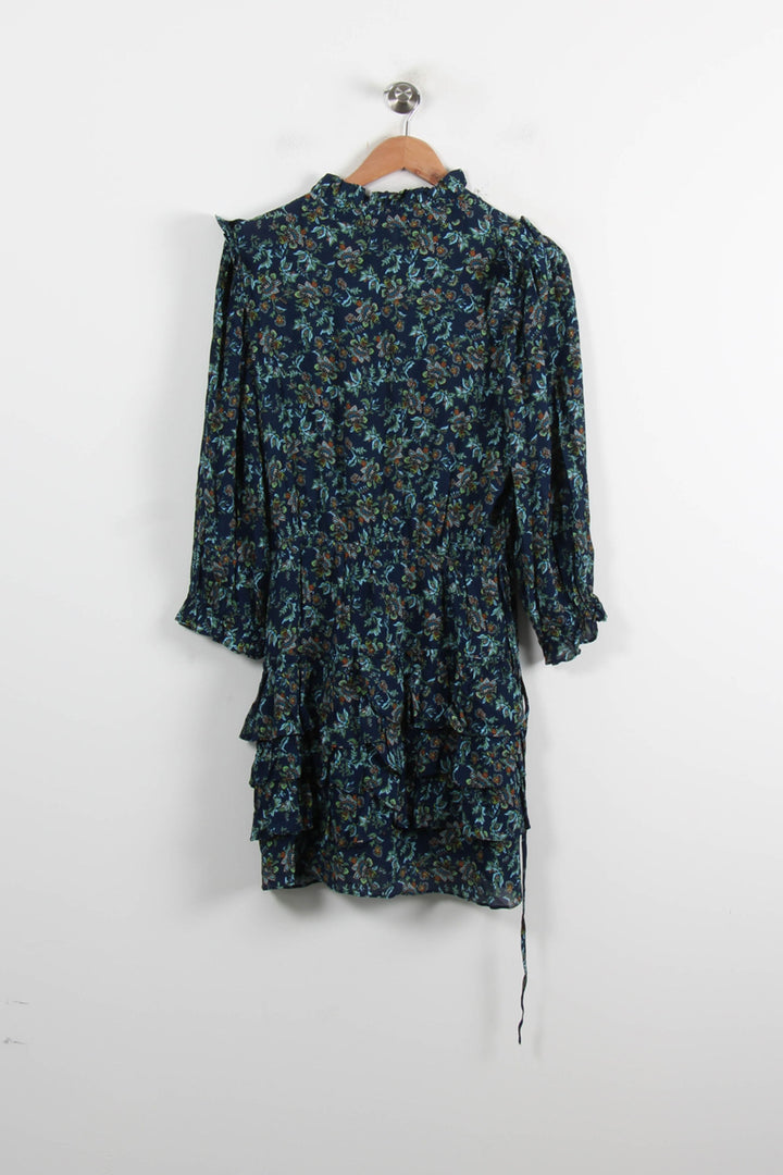 Robe Volantée Fleurie Bleu - Taille S/36 de la marque Bérénice | PARAD73922 - Vendu par Paradigme - Image 4