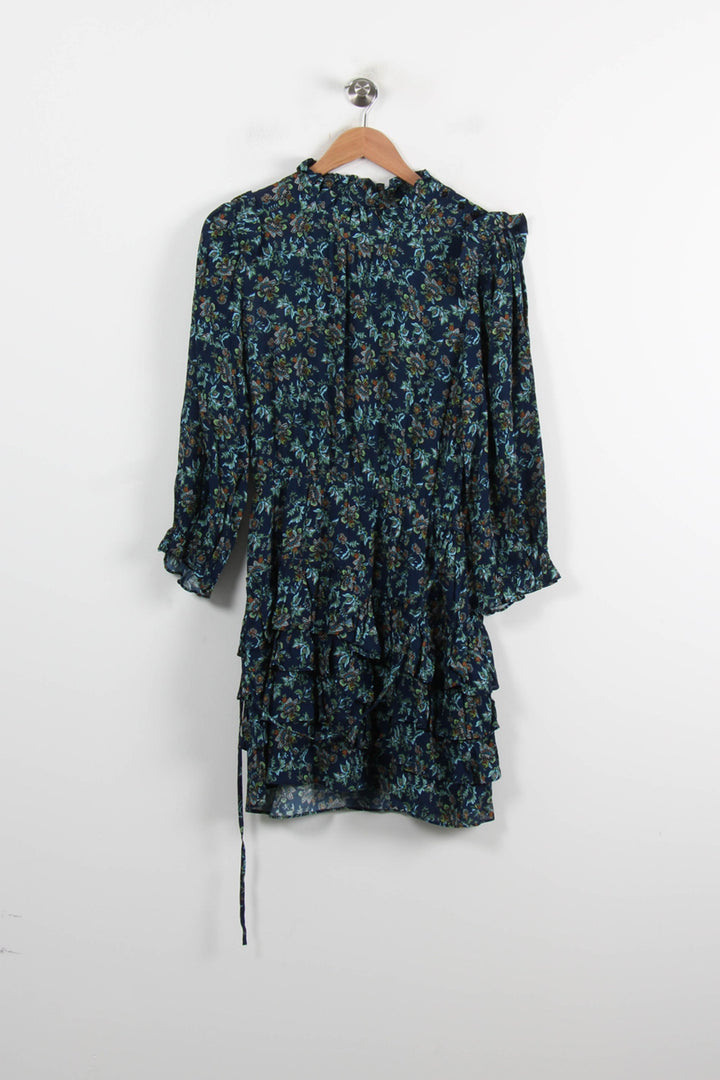 Robe Volantée Fleurie Bleu - Taille S/36 de la marque Bérénice | PARAD73922 - Vendu par Paradigme - Image 2
