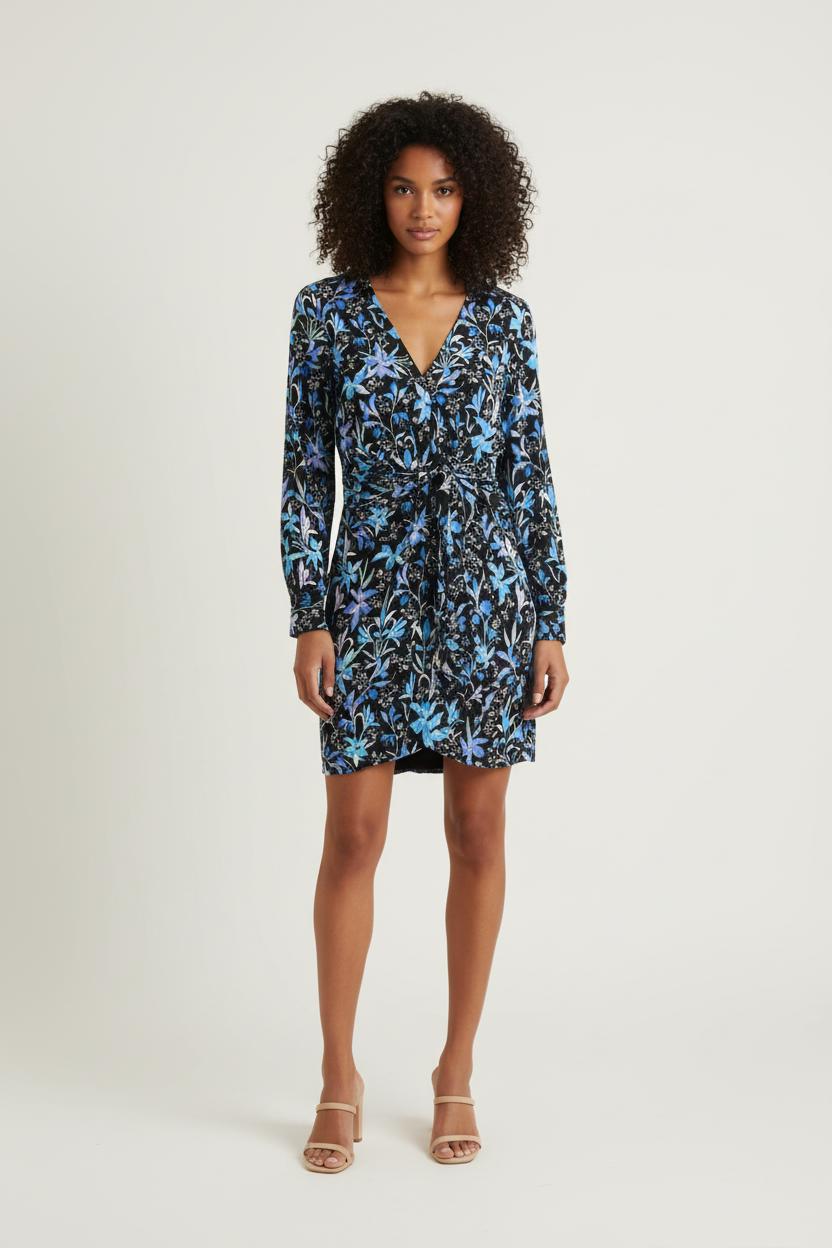 Robe Portefeuille Noire et Bleue - Taille S/36 de la marque Bérénice | PARAD73926 - Vendu par Paradigme - Image 1