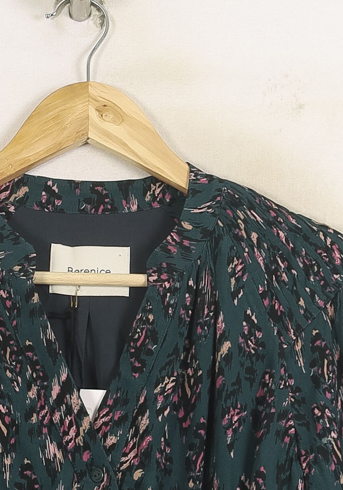 Robe Portefeuille Verte et Rose - Taille S/36 de la marque Bérénice | PARAD73937 - Vendu par Paradigme - Image 3