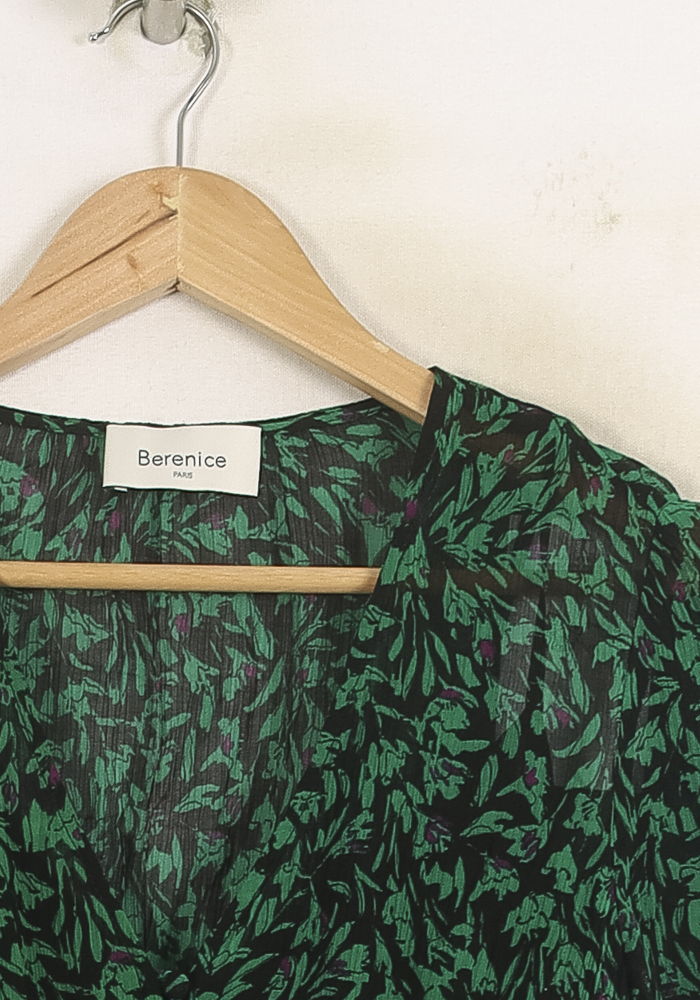 Robe Portefeuille Verte et Noire - Taille S/36 de la marque Bérénice | PARAD73939 - Vendu par Paradigme - Image 3