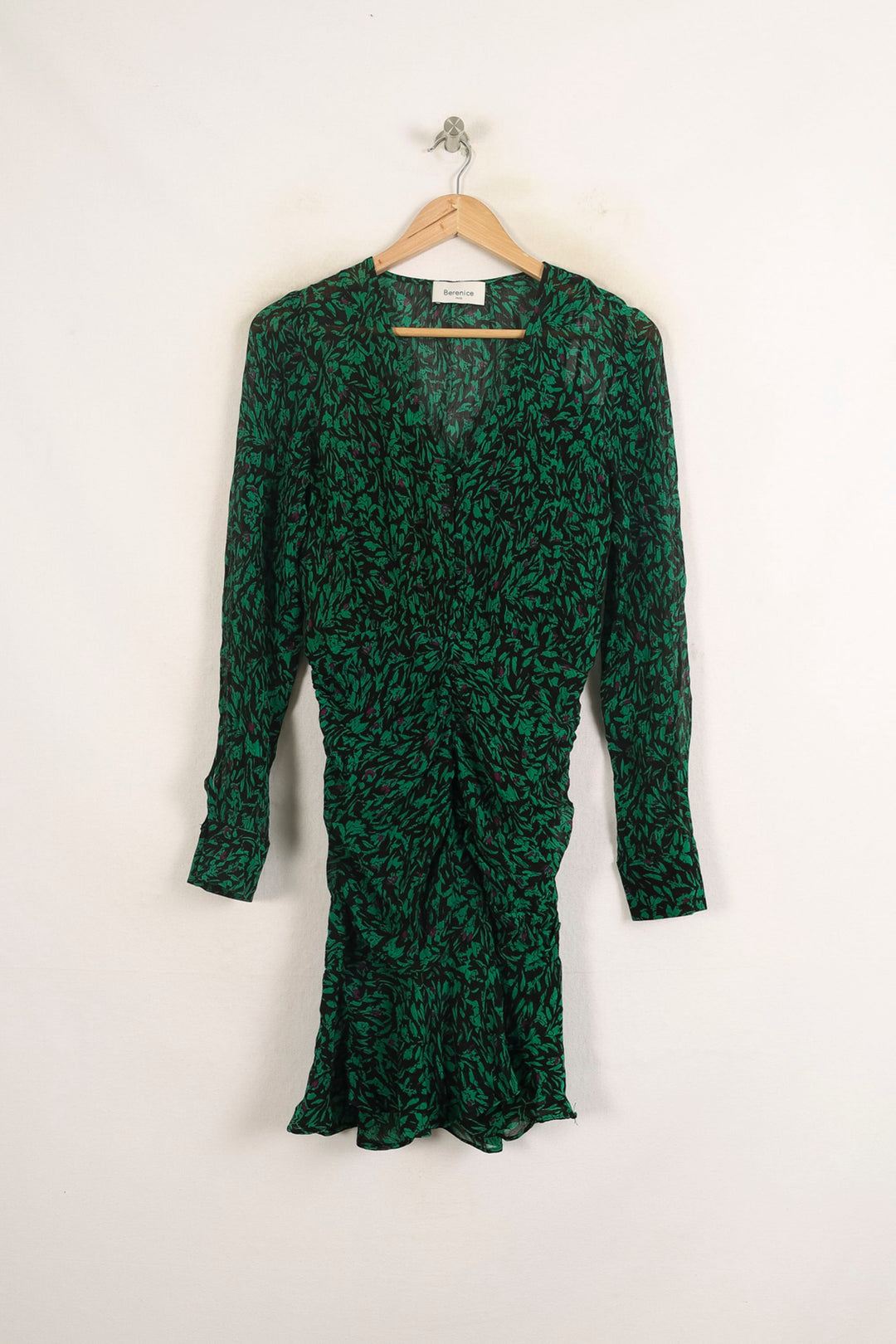 Robe Portefeuille Verte et Noire - Taille S/36 de la marque Bérénice | PARAD73939 - Vendu par Paradigme - Image 2