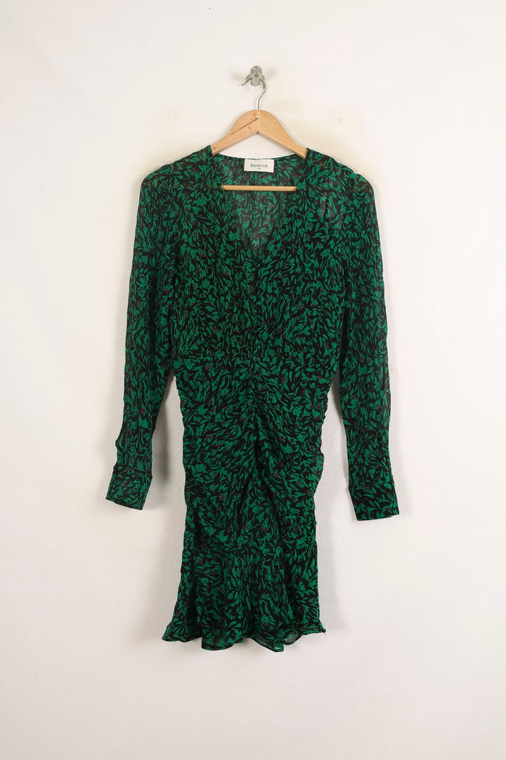 Robe Portefeuille Verte et Noire - Taille S/36 de la marque Bérénice | PARAD73939 - Vendu par Paradigme - Image 2
