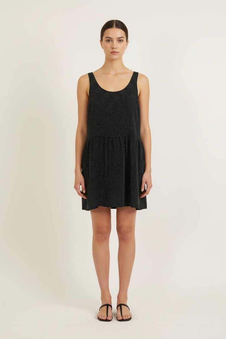 Robe Courte Noire à Pois Blancs - Taille M/38 de la marque Des petits hauts | PARAD73966 - Vendu par Paradigme - Image 1